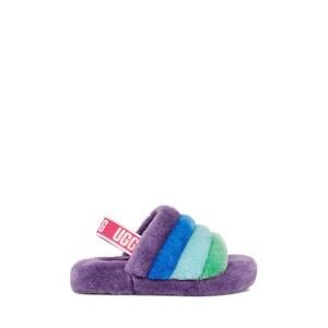 NEW UGG girl's fluff yeah slides in purple multi